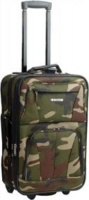 img 1 attached to Rockland Journey Softside Upright Luggage Set, Camouflage, 4-Piece (14/19/24/28)