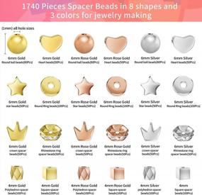 img 2 attached to 1740 PCS 8 Styles Spacer Beads Kit For Jewelry Making In Gold, Silver, And Rose Gold By ARTDOT