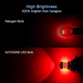 img 2 attached to AUTOGINE 4 X Super Bright 9-30V 3157 3156 3057 3056 4157 LED Bulbs 3014 54-EX Chipsets With Projector For Tail Lights Brake Lights, Brilliant Red