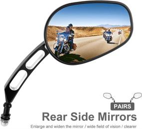 img 3 attached to 🏍️ Matt Black Motorcycle Rearview Side Mirror for Harley Sportster Road King Street Electra Glide Road Glide Dyna Softai 1982-2022