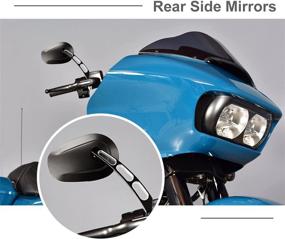 img 2 attached to 🏍️ Matt Black Motorcycle Rearview Side Mirror for Harley Sportster Road King Street Electra Glide Road Glide Dyna Softai 1982-2022