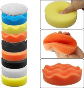 img 1 attached to 🔮 Jaronx 27PCS Car Polishing Pad Kit: Achieve flawless shine with 10pcs 4" and 10pcs 3" Car Foam Buffing Pads combined with Car Detailing Drill Brushes, Car Washing Mitt, and Cleaning Towel