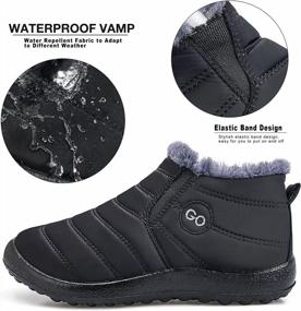 img 1 attached to Womens Waterproof Snow Boots Fur Lined Ankle Booties For Winter, Slip On Outdoor Shoes, Warm And Comfortable