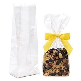 img 4 attached to ClearBags 3 1/2" X 2 1/4" X 9 3/4" Heat Sealable Clear Gusset Bags W/Paper Insert (100 Pieces) Flat Bottom Treat Bag For Popcorn, Candy, Small Gifts, Cookie Packaging, Party Favors FGPBH15
