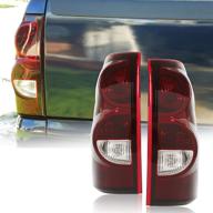 🚗 enhance your chevy silverado's style with ecotric 2003-2006 tail lights: rear taillights brake signal lamp pair in dark smoke red lens, complete with bulbs and harness логотип