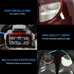 img 2 attached to 🚗 Enhance your Chevy Silverado's Style with ECOTRIC 2003-2006 Tail Lights: Rear Taillights Brake Signal Lamp Pair in Dark Smoke Red Lens, Complete with Bulbs and Harness