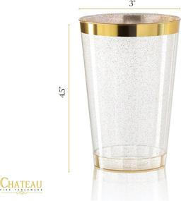 img 3 attached to 🥂 Premium 12 oz Gold Glitter Plastic Cups with Gold Rim - Pack of 100 - Elegant and Sturdy for Weddings, Birthdays, Anniversaries, and Social Events