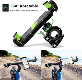 img 1 attached to 🚲 360 Rotatable Bike Phone Holder: Universal Motorcycle Mount for 4.7-7.0 inch Phones, One-Hand Operation, Anti-Shake & Secure, Black