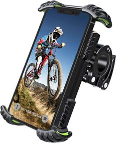 img 4 attached to 🚲 360 Rotatable Bike Phone Holder: Universal Motorcycle Mount for 4.7-7.0 inch Phones, One-Hand Operation, Anti-Shake & Secure, Black