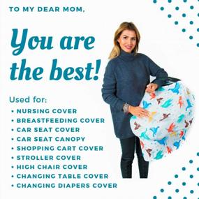 img 2 attached to Nursing Breastfeeding Cover Scarf - Baby Car Seat Canopy - Gift - Shopping Cart, Stroller, Car Seat Cover For Girls And Boys - Best Multi-Use Infinity Stretchy Shawl - Origami