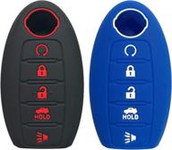 🔑 2-pack silicone key fob cover | remote case protector for nissan rogue, murano, altima sedan, pathfinder, maxima | fits 2017-2021 models | kr5s180144014 logo