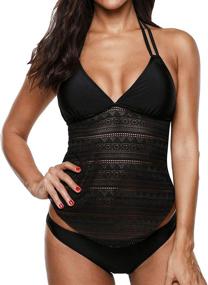 img 3 attached to 👙 AnnJo Plunge Halter Tankini Swimsuit: Stylish Women's Swimwear available at Swimsuits & Cover Ups