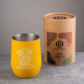 img 2 attached to DiverseBee Inspirational Thank You Gifts For Women, Mom, Sister, Wife, Girlfriend, Boss, Coworker, Nurses, Best Friend, Encouragement Birthday Wine Gifts - Insulated Wine Tumbler Cup With Lid (Honey)
