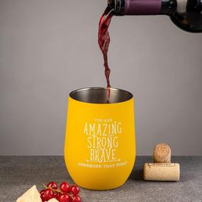 img 1 attached to DiverseBee Inspirational Thank You Gifts For Women, Mom, Sister, Wife, Girlfriend, Boss, Coworker, Nurses, Best Friend, Encouragement Birthday Wine Gifts - Insulated Wine Tumbler Cup With Lid (Honey)