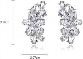 img 2 attached to Серьги-кластеры из серебряных цирконов: идеальный свадебный подарок для невест и подружек невесты
