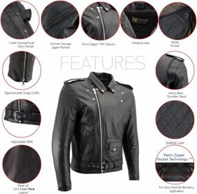 img 1 attached to Xelement B7100 Men'S 'Classic' Black Leather Motorcycle Jacket - TOP GRADE Quality, Size Large