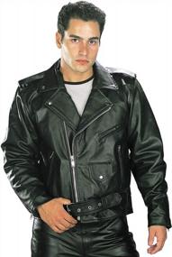 img 4 attached to Xelement B7100 Мужская куртка для мотоцикла из черной кожи 'Classic' - товар высшего качества, размер большой.