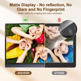 img 1 attached to AZMIOR 15.6" Portable Touchscreen Ultra Wide Frameless Speakers: 1920X1080P, Glossy Screen, Flicker-Free, Blue Light Filter, HD+