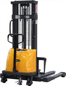 img 4 attached to 3300Lbs Capacity APOLLOLIFT Semi Electric Pallet Stacker - 98In Lifting Height Material Lifter For Warehouse
