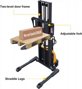 img 2 attached to 3300Lbs Capacity APOLLOLIFT Semi Electric Pallet Stacker - 98In Lifting Height Material Lifter For Warehouse
