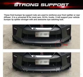 img 1 attached to 🚗 Xotic Tech Adjustable Front Bumper Lip Splitter Diffuser Strut Rod Tie Bars - 6-9 inch, Carbon Fiber Black