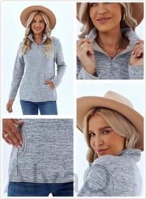 img 2 attached to Color Block Quarter Zip Sweatshirt Tunic With Pockets For Women - Casual And Cozy Top In S-XXL Sizes By AlvaQ