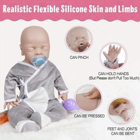 img 1 attached to 18In Platinum Full Silicone Baby Doll Boy - Realistic, Lifelike & Newborn Look!