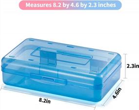 img 3 attached to 3 Pack Plastic Pencil Boxes With Snap-Tight Lid, Large Capacity Hard Crayon Case For Kids Boys School Classroom Supply Storage Stackable Design