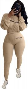 img 1 attached to Ribbed Crop Top And Skinny Pant Women'S Sweatsuit Set - Jogger Tracksuit With Long Sleeves