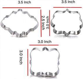 img 2 attached to Wedding Cookie Cutter Set-7 Piece-3 Inches-Heart, Diamond Ring, Wedding Cake,Wedding Dress, Rectangle, Square And Oval Plaque Cookie Cutters Molds For Bridal Shower Engagement