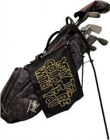 img 1 attached to Golf Gift Idea: SHANKITGOLF Funny 'May The Course Be With You' Towel W/ Clip!