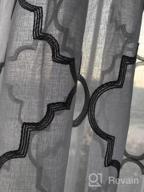 img 1 attached to MIUCO White Sheer Embroidery Trellis Design Grommet Curtains 95" Long For French Doors - 2 Panels (2 X 37" Wide) review by William Kava