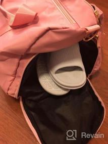 img 5 attached to Розовая спортивная сумка-дафл с отделением для сухого и влажного воздуха, рюкзаком на шнурке и сумкой для йоги - идеально подходит для занятий спортом, тренировок и тренировок