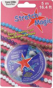 img 1 attached to 🔮 Flexible and Durable Pepperell SMJ-3-5 1mm Stretch Magic Cord for Beads and Jewelry, 5m, in Sleek Black