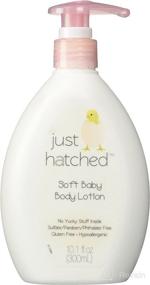 img 3 attached to Natural Essential Oils Baby Body Lotion | Calming Moisturizing Formula | No Harsh Ingredients | Just Hatched Soft | 10.1 fl oz