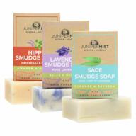 junipermist smudge soap (3 pack) - cleanse negative energy with real essential oils and pure ingredients - blessed in sedona - alternative to sage spray, incense, sticks or bundles - 4oz logo
