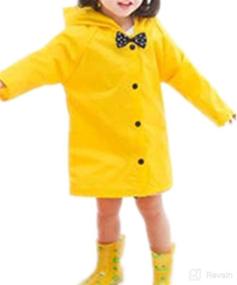img 3 attached to 🧥 Taiduosheng Age 2~10 Kids Hooded Button Down Jacket Rain Jacket Raincoat: Stylish Bow Cover & Long Rainwear
