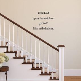 img 1 attached to God Opens The Next Door Wall Decal Inspirational Quote 13"W X 11"H VWAQ