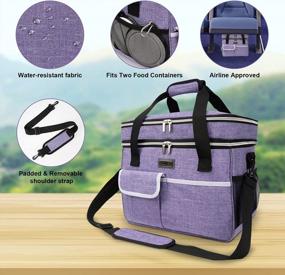 img 1 attached to Airline Approved Dog Travel Bag Set With 2 Pet Food Containers And Collapsible Bowls - Purple