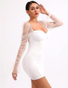 img 3 attached to LVOW See Through Sleeve Bodycon Clubwear Women's Clothing : Dresses