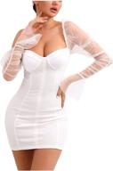 lvow see through sleeve bodycon clubwear women's clothing : dresses logo