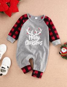img 1 attached to Merry And Bright: Newborn Baby Boy/Girl Romper For Their First Christmas!
