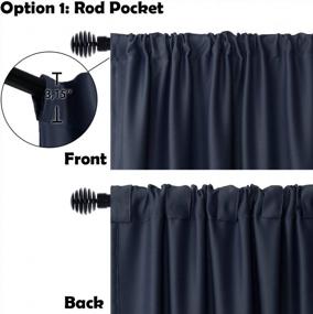 img 2 attached to DWCN Patio Sliding Door Curtains - Extra Wide Curtains For Glass Door, Room Divider Blackout Thermal Curtain Panel With Back Tab & Rod Pocket For Bedroom Partition, 100 X 84 Inches, Navy