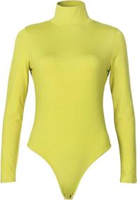 img 3 attached to PALINDA Turtleneck Bodysuit Stretchy Leotards（Black，M Women's Clothing - Lingerie, Sleep & Lounge