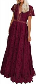 img 4 attached to Beautiful BLENCOT Floral Lace Maxi Dress - Perfect For Weddings & Cocktail Parties!