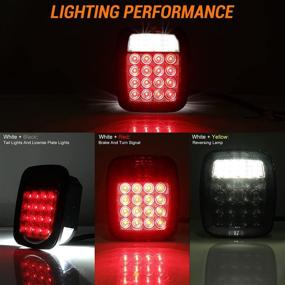 img 1 attached to CMVT Auto Universal 38LED Brake Tail Lights: Smoked Square Combination Lights for Trucks, Trailers, and RVs