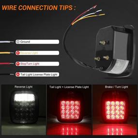 img 2 attached to CMVT Auto Universal 38LED Brake Tail Lights: Smoked Square Combination Lights for Trucks, Trailers, and RVs