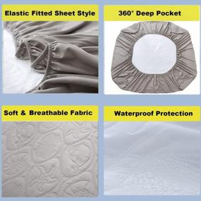 img 1 attached to Waterproof Quilted California King Mattress Protector With 18" Deep Pocket - Gray