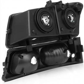 img 1 attached to ANPART Фара в сборе, 4 шт. Набор для Chevy Avalanche 1500/2500 2003-2006 без облицовки кузова Модель Chevrolet Silverado Черный корпус Прозрачный отражатель Прозрачные линзы Фара водителя со стороны пассажира