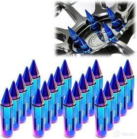 img 4 attached to 🔩 EzAuto Wrap Neo Chrome Lug Nuts: Spiked, Extended Tuner Aluminum Wheels Caps - Set of 20 PCS, M12x1.25, 60mm Length (WN03)